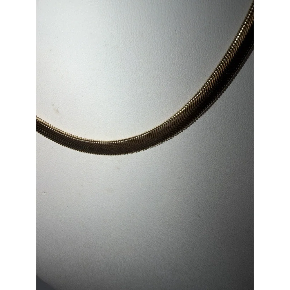 VINTAGE GOLD TONE ROUND SNAKE CABLE WOMEN UNISEX CHAIN NECKLACE CHOKER